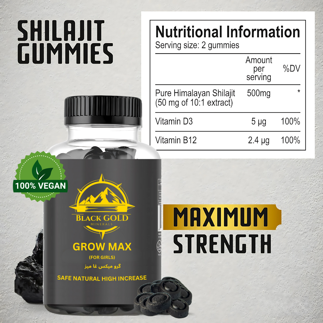 Grow Max Gummies Increase Height naturally for girls 60 Gummies 30 days